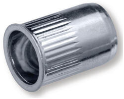  Szegecsanya acél - Kis süllyesztett fejű, kerek, rovátkolt, nyitott - M 5x12, 0 mm (0.5-2.0) (SZA A M 5x12/6 KSF)