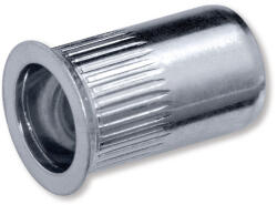  Szegecsanya acél - Süllyesztett fejű, kerek, rovátkolt, nyitott - M 4x12, 0 mm (1.5-2.5) (SZA A M 4x12/7 SF) - profimax