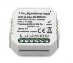 Smartzilla Tuya Zigbee kapcsoló mögé rejthető 2 csatornás dimmelhető kapcsoló okosító (2046404-2)