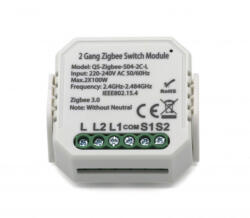 Smartzilla Tuya Zigbee kapcsoló mögé rejthető 2 csatornás kapcsoló okosító (2046402-2)