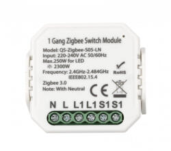 Smartzilla Tuya Zigbee kapcsoló mögé rejthető 1 csatornás kapcsoló okosító (N) (2046402-1N)