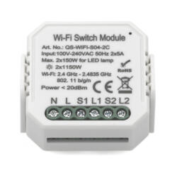 Smartzilla Tuya WIFI kapcsoló mögé rejthető 2 csatornás kapcsoló okosító (N) (2046401-2N)