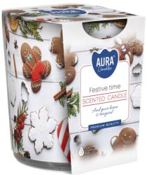 BISPOL Ароматна свещ в чаша Bispol Aura - Festive Time, 100 g (sn72s-26)