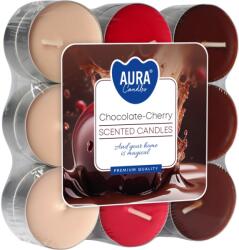 BISPOL Ароматни чаени свещи Bispol Aura - Chocolate-Cherry, 18 броя (p15-18-104)
