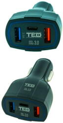 TED Electric Incarcator auto 3x USB: 2x USB-A 3.5A + 1x USB-C Fast Charge 1.8A LZ-368 TED500093 (A0061247) - pcone