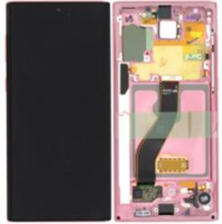 Samsung GH82-20817F Gyári Samsung Galaxy Note10 OLED kijelző érintővel Rózsaszín kerettel előlap (GH82-20817F)