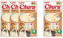  INABA INABA Churu csirke és lazac ízű macskaeledel 4x14g 3+1 Gratis