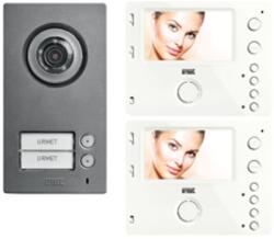Urmet Kit vila 2 familii cu videointerfon Miro 4, 3'' si panou Mikra2 cu 2 butoane (UR1722/94)