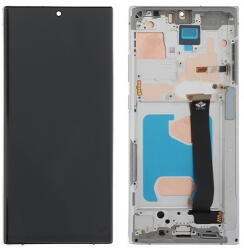 Samsung N985, N986 Galaxy Note20 Ultra 4G és 5G előlap keret, lcd kijelző és érintőpanel, fehér (Incell, TFT)