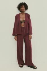 Answear Lab nadrág női, bordó, magas derekú széles - burgundia XL