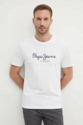 Pepe Jeans pamut póló ABEL fehér, férfi, nyomott mintás, PM509428 - fehér S