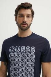 Guess t-shirt sötétkék, férfi, nyomott mintás, M4YI29 J1314 - sötétkék L