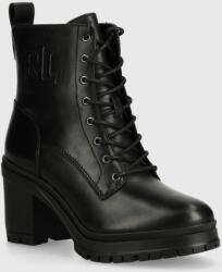 Lauren Ralph Lauren bőr csizma Cameron fekete, női, magassarkú, 802937826001 - fekete Női 40