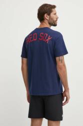 Nike pamut póló Boston Red Sox sötétkék, férfi, nyomott mintás - sötétkék M