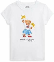 Ralph Lauren gyerek pamut póló fehér, 312942856001 - fehér 109-116