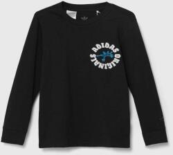 Adidas gyerek pamut hosszú ujjú felső GFX LONGSLEEVE fekete, nyomott mintás, IY5454 - fekete 164