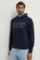GUESS felső BEAU sötétkék, férfi, nyomott mintás, kapucnis, M4YQ36 K9Z21 - sötétkék L