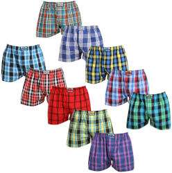 Styx 10PACK férfi bő szárú boxeralsók Styx klasszikus gumipánt többszínű (10A103140) XXL