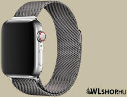 FeiFan Mágneses fém óraszíj Apple Watch órához 42/44/45/49 mm FeiFan Milanese - Sötét szürke (IWM413)