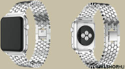 FeiFan Fém óraszíj Apple Watch órához 42/44/45/49 mm FeiFan Hexagon - Ezüst (IWFH402)