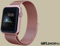 FeiFan Mágneses fém óraszíj Apple Watch órához 42/44/45/49 mm FeiFan Milanese - Rose gold (IWM411)