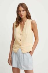 Pepe Jeans mellény vászonkeverékből ADITI narancssárga, egysoros gombolású, PL402420 - narancssárga S