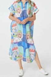 RohBoutique Rochie oversize cu imprimeu, albastra, ROH DR4675