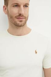 Ralph Lauren pamut póló bézs, férfi, sima, 710740727 - bézs S