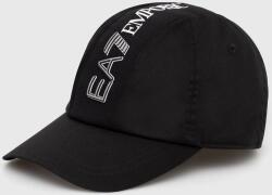 EA7 Emporio Armani pamut baseball sapka fekete, nyomott mintás, 4F103.245117 - fekete S