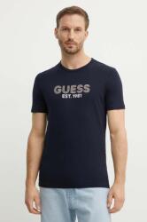 Guess t-shirt sötétkék, férfi, nyomott mintás, M4YI30 J1314 - sötétkék S