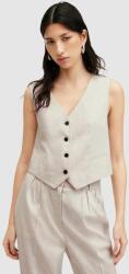 AllSaints vászonmellény WHITNEY WAISTCOAT bézs, egysoros gombolású, W035QA - bézs 38