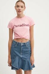 Drivemebikini pamut póló Paradiso női, "cold shoulder" fazonú, rózsaszín - rózsaszín M