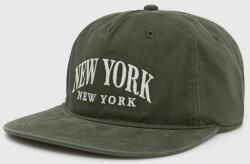 Abercrombie & Fitch pamut baseball sapka zöld, nyomott mintás - zöld Univerzális méret