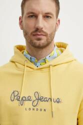 Pepe Jeans pamut melegítőfelső SAUL HOODIE sárga, férfi, nyomott mintás, kapucnis, PM582695 - sárga S