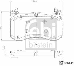 Febi Bilstein set placute frana, frana disc FEBI BILSTEIN 184439 (184439)