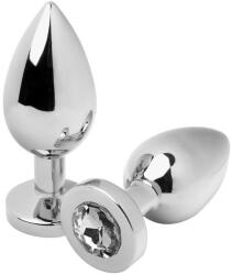 HARD Metalhard Anal Plug Diamond Clear Medium 7.62cm
