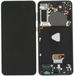 Samsung GH82-27267A Gyári Samsung Galaxy S21 Plus OLED kijelző érintővel Fekete kerettel előlap (GH82-27267A)