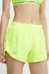 Under Armour pantaloni scurți de alergare Fly By culoarea galben, neted, high waist PPYH-SZD0NN_11X (1382438)