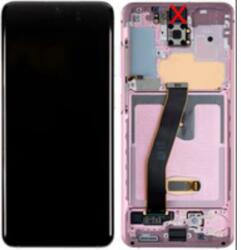 Samsung GH82-31433D Gyári Samsung Galaxy S20 5G OLED kijelző érintővel Rózsaszín kerettel előlap (GH82-31433D)