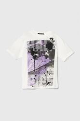 Sisley tricou de bumbac pentru copii culoarea alb, cu imprimeu PPYH-TSB08K_00X