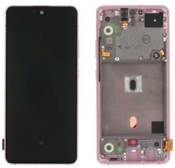 Samsung GH82-23100C Gyári Samsung Galaxy A51 OLED kijelző érintővel rózsaszín kerettel előlap (GH82-23100C)