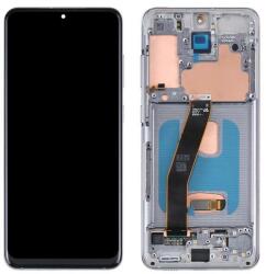 Samsung GH82-31432D Samsung Galaxy S20 5G (keskenyebb akkus verzió) OEM fehér (ezüst) OLED kijelző érintővel kerettel előlap (GH82-31432D)
