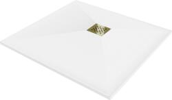 Mexen Mexen, Mexen Stone+ kompozytowy kvadratowy 70 x 70 cm, fehér, arany maszk - 44107070-G (44107070-G)