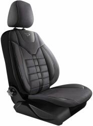 Panda Set Huse Scaune Auto pentru Volvo S60 - Panda Toronto, tip Alcantara, cu fermoare pentru bancheta rabatabila, negru gri, 11 piese