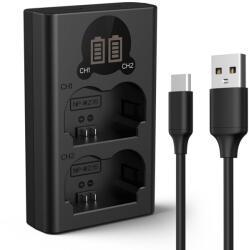 K&F Concept Fujifilm NP-W235 Dupla Utazó Gyors-Töltő -USB-C (Type C) Fuji W235 Charger (KF28.0019V1)