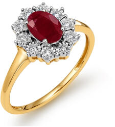  0, 55 ct rubingyűrű Iva gyémántokkal, sárga arany KU1545R