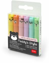  Legami mini szövegkiemelő 6 pasztellszín/szett, maci alakú (MH0004)