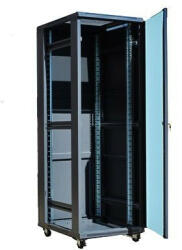 TechSon 600 x 600 mély 37U magas, álló 19"-os rackszekrény, üveg ajtó, fekete (rack_tc_60x60x37u)