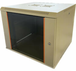 TechSon 600 × 450 mély 9U magas, fali 19"-os rackszekrény, üveg ajtó, fehér (rack_tc_60x45x9u_feh)