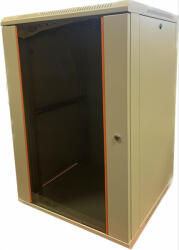 TechSon 600 × 600 mély 18U magas, fali 19"-os rackszekrény, üveg ajtó, fehér (rack_tc_60x60x18U_feh)